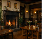 Cosy pub fireplace