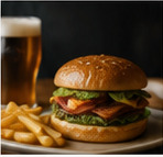 Burger and chips